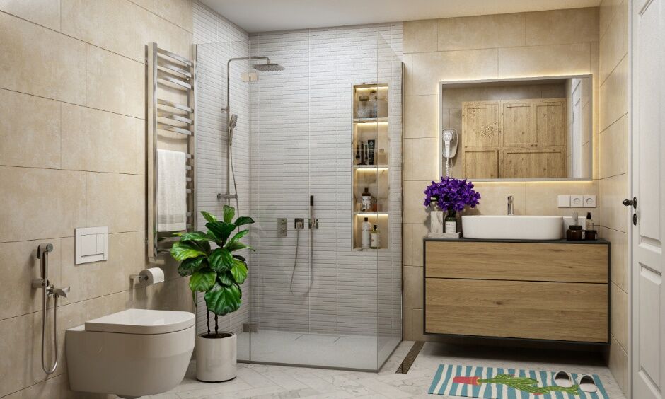 Bathroom interior and tiling work by ARK